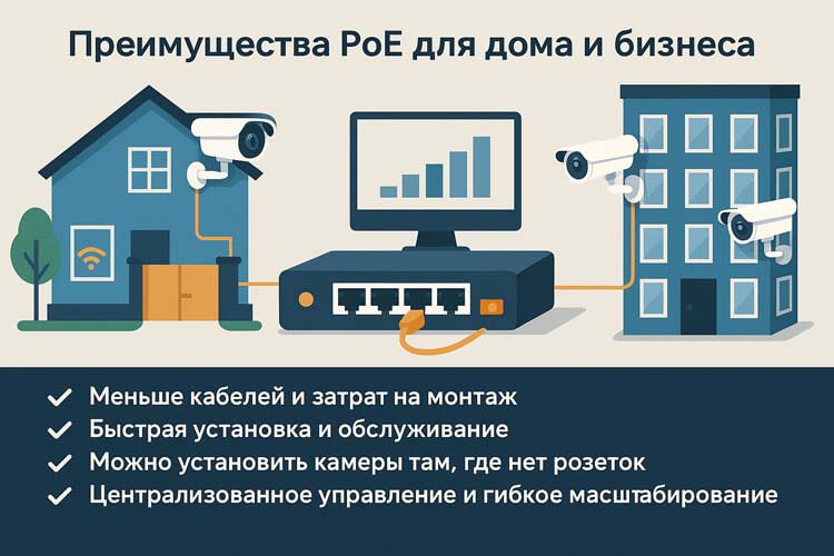 Преимущества PoE