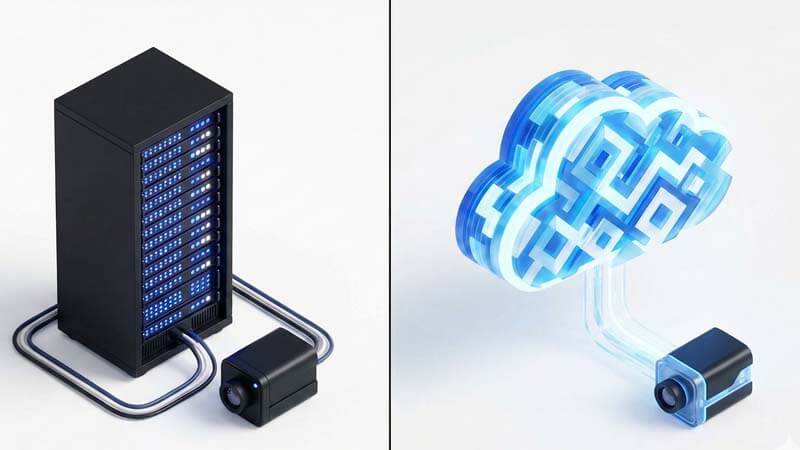 сравнение локального сервера видеонаблюдения и облачного хранилища данных