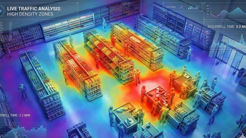 тепловая карта посетителей магазина для анализа трафика